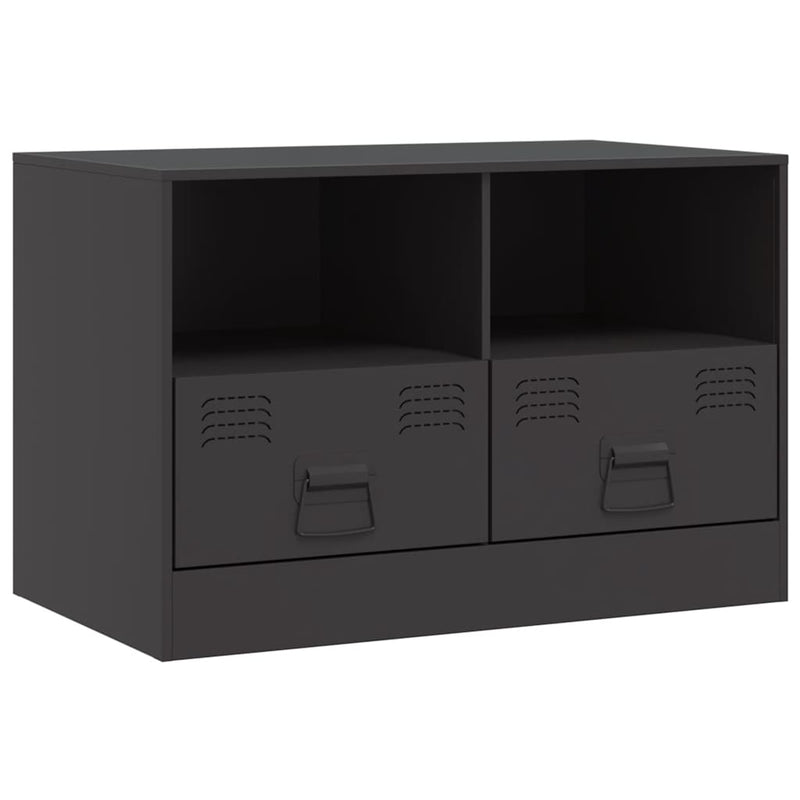 vidaXL TV Cabinets 2 pcs Black 67x39x44 cm Steel