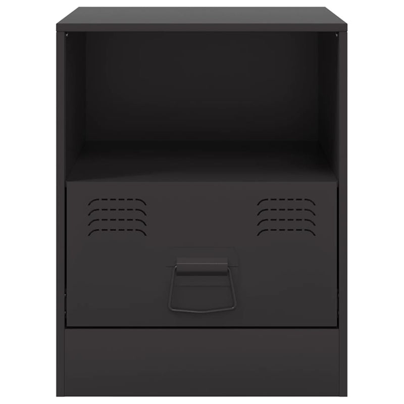 vidaXL Bedside Cabinets 2pcs Black 34.5x39x44 cm Steel