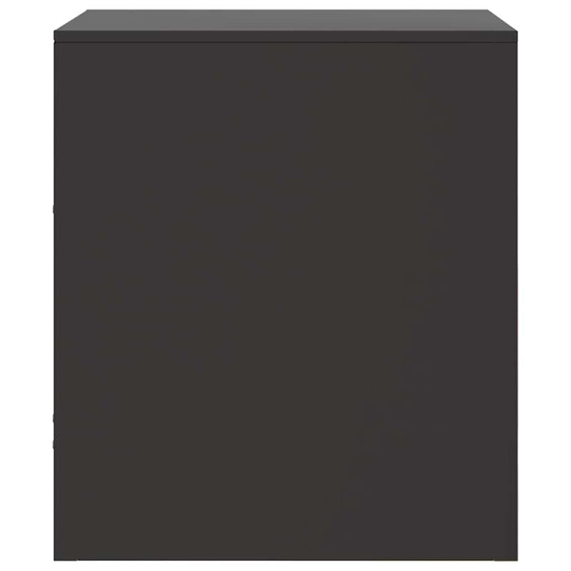 vidaXL Bedside Cabinets 2pcs Black 34.5x39x44 cm Steel