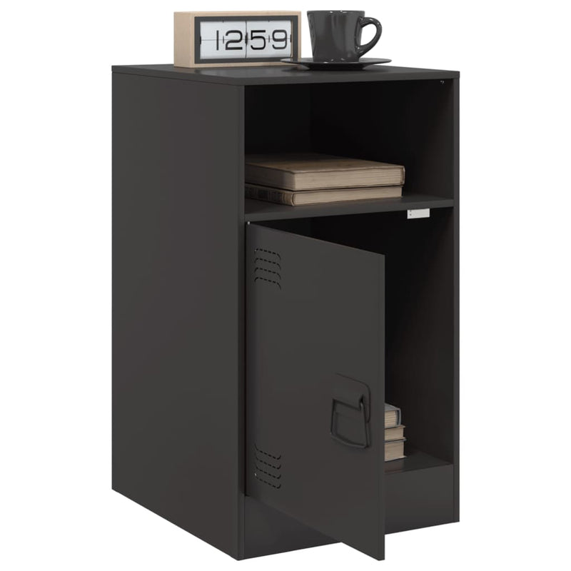 vidaXL Bedside Cabinets 2 pcs Black 34.5x39x62 cm Steel