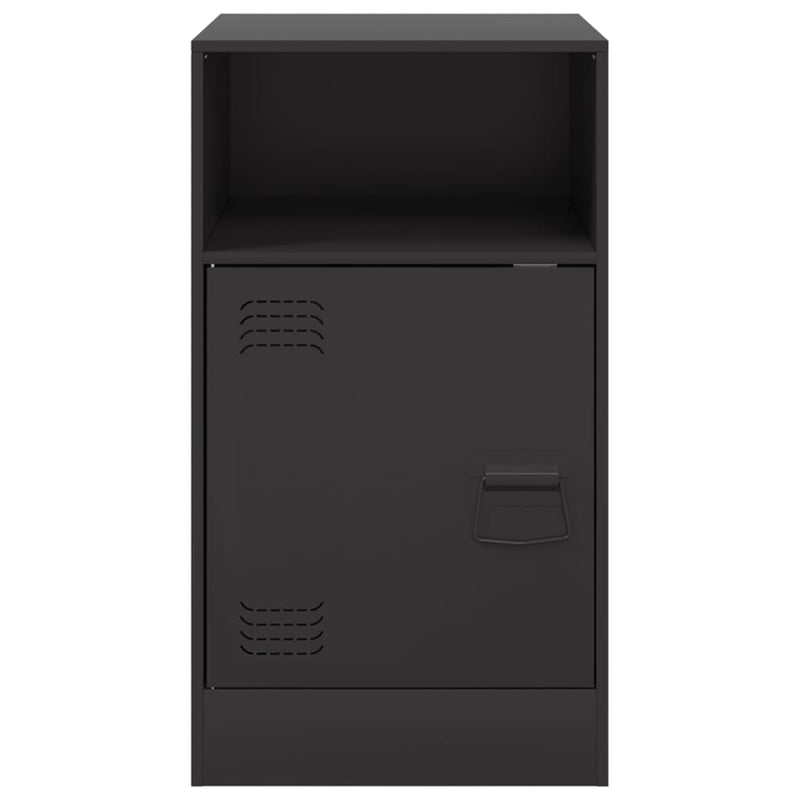 vidaXL Bedside Cabinets 2 pcs Black 34.5x39x62 cm Steel