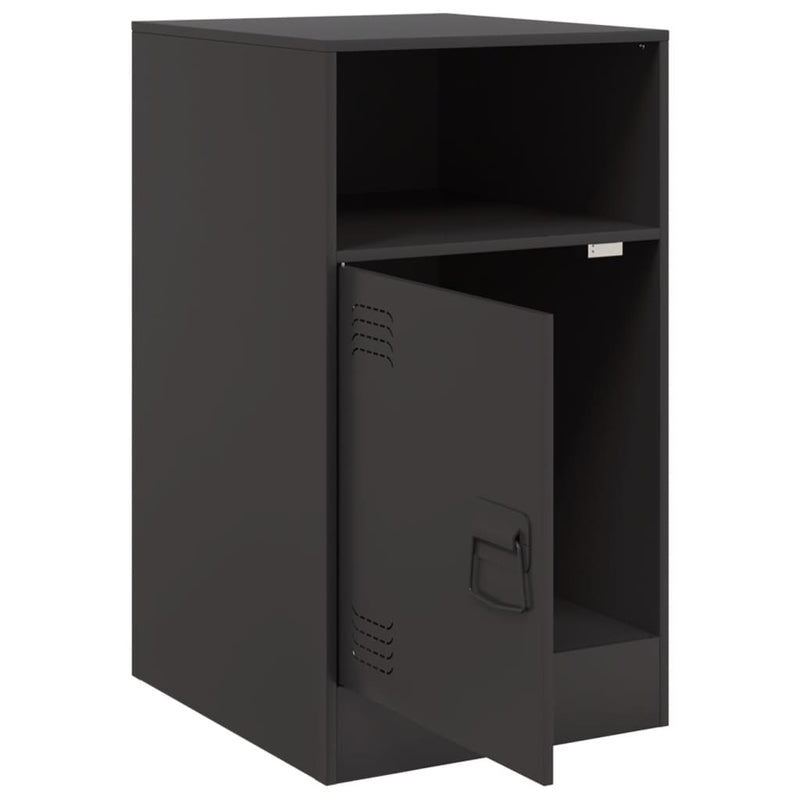 vidaXL Bedside Cabinets 2 pcs Black 34.5x39x62 cm Steel