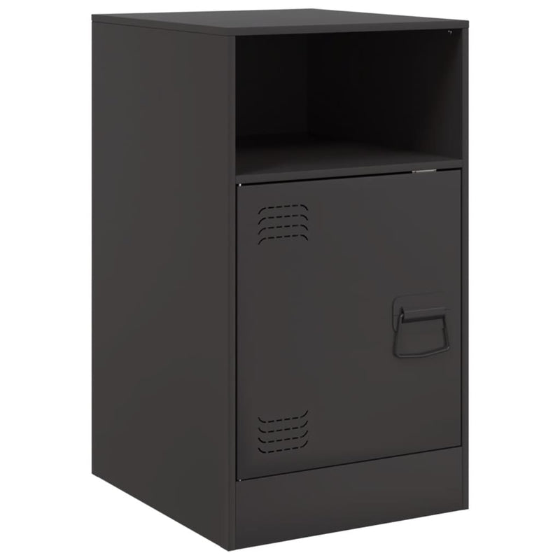 vidaXL Bedside Cabinets 2 pcs Black 34.5x39x62 cm Steel