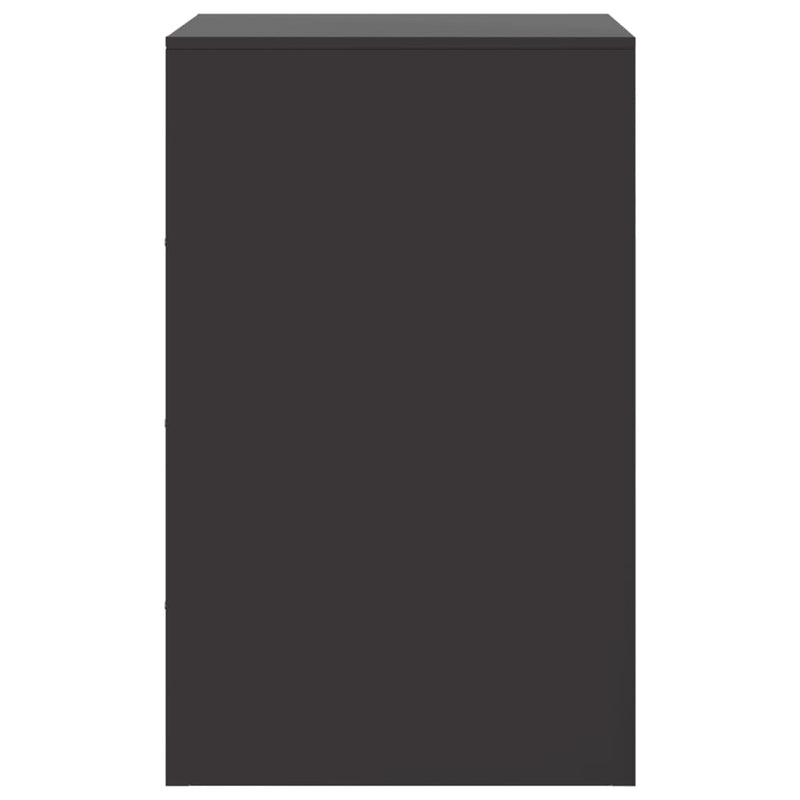vidaXL Bedside Cabinets 2 pcs Black 34.5x39x62 cm Steel