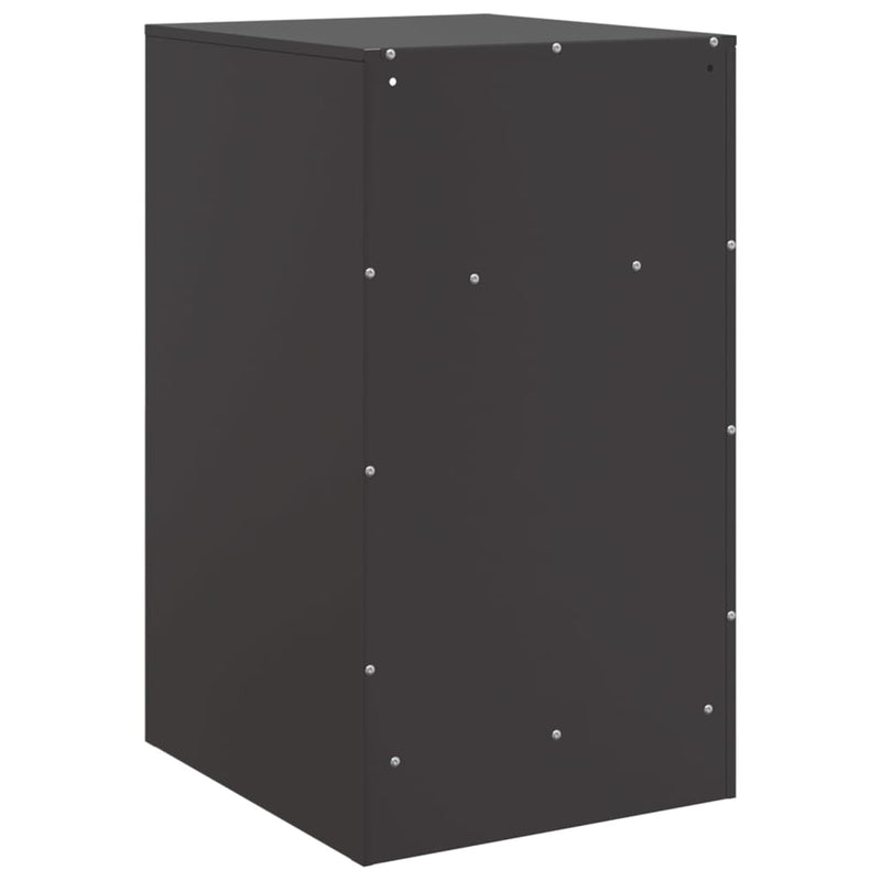 vidaXL Bedside Cabinets 2 pcs Black 34.5x39x62 cm Steel