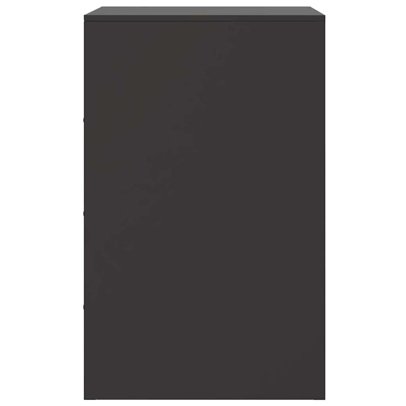 vidaXL Bedside Cabinets 2pcs Black 34.5x39x62 cm Steel