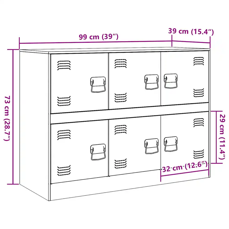 Sideboard Black 99x39x73 cm Steel