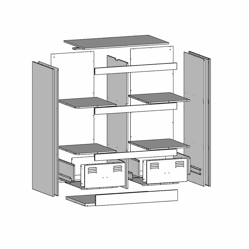 vidaXL Highboard Black 67x39x95 cm Steel