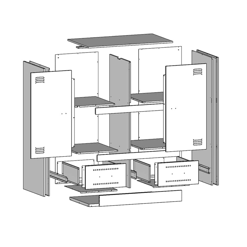 vidaXL Highboard Black 67x39x95 cm Steel