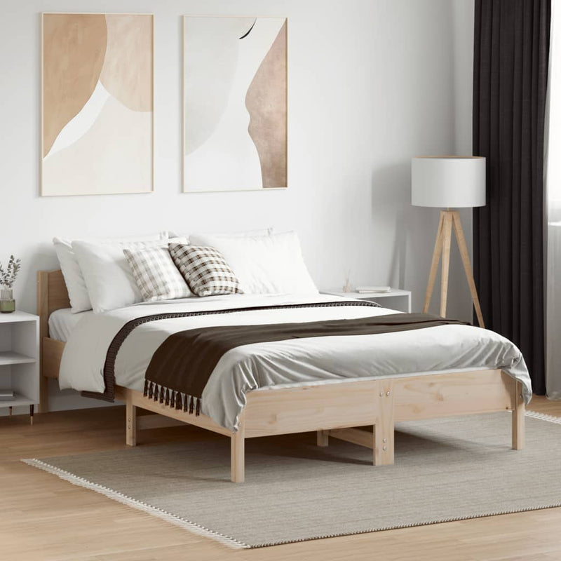vidaXL Bed Frame without Mattress 135x190 cm Solid Wood Pine