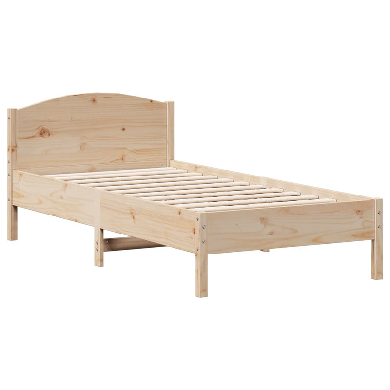 Bed Frame with Headboard 90x190 cm Solid Wood Pine