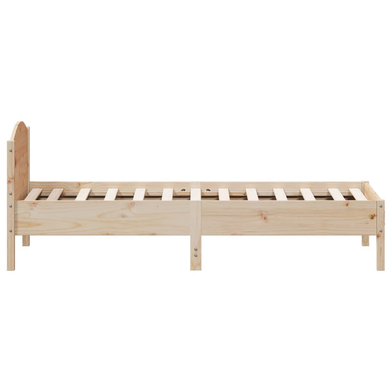 Bed Frame with Headboard 90x190 cm Solid Wood Pine