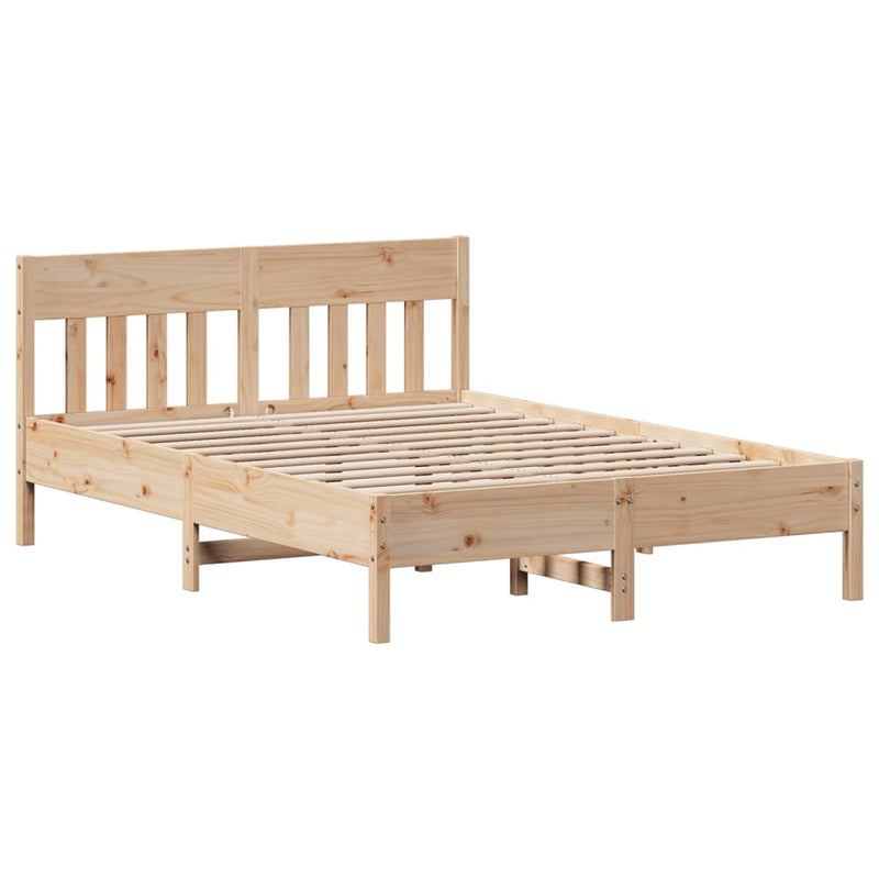 Bed Frame with Headboard 150x200 cm Solid Wood Pine