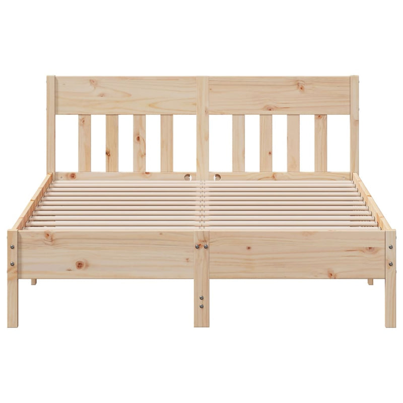 Bed Frame with Headboard 150x200 cm Solid Wood Pine