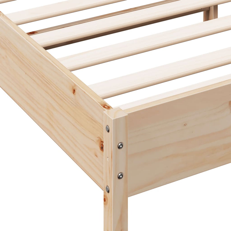 Bed Frame with Headboard 150x200 cm Solid Wood Pine