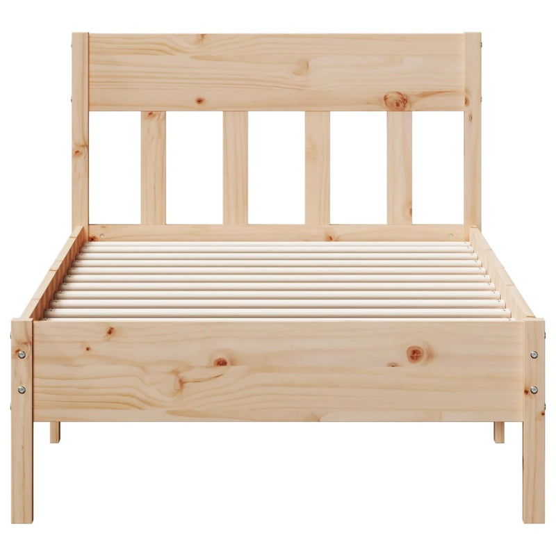 Bed Frame with Headboard 90x190 cm Solid Wood Pine