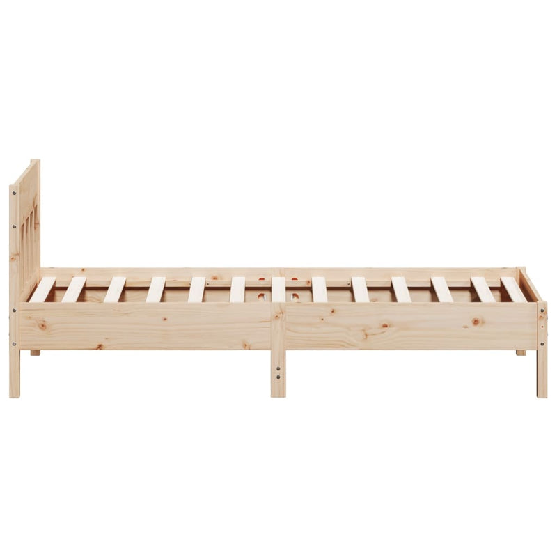 Bed Frame with Headboard 90x190 cm Solid Wood Pine