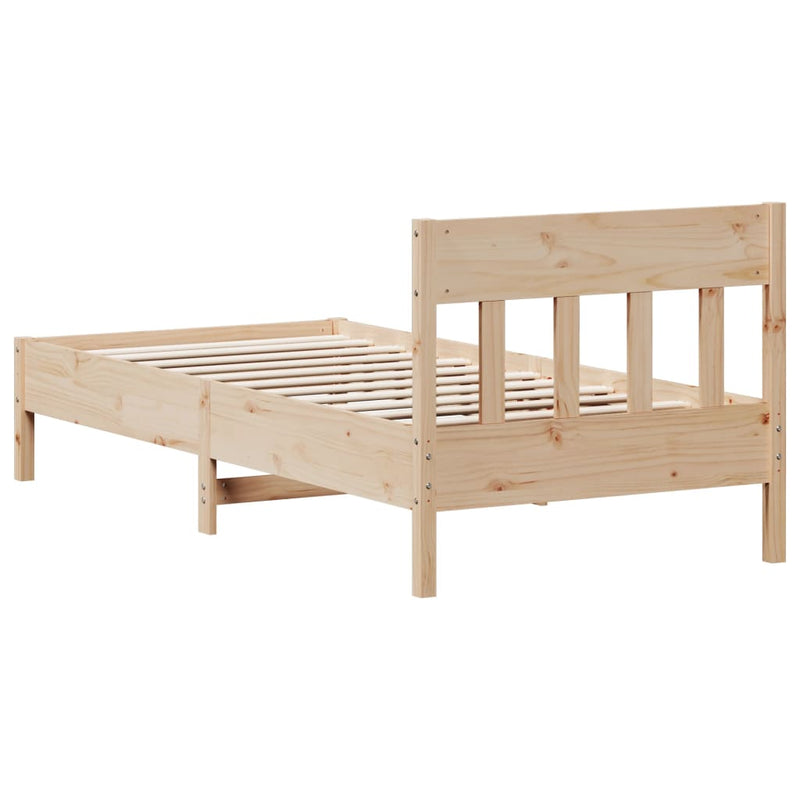 Bed Frame with Headboard 90x190 cm Solid Wood Pine