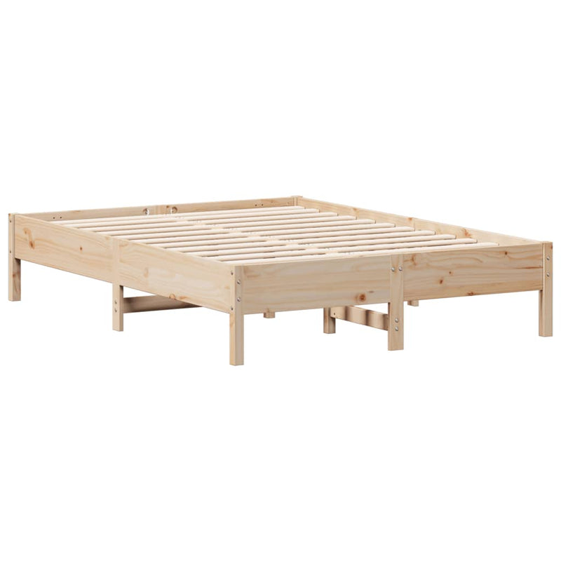 Bed Frame 135x190 cm Solid Wood Pine