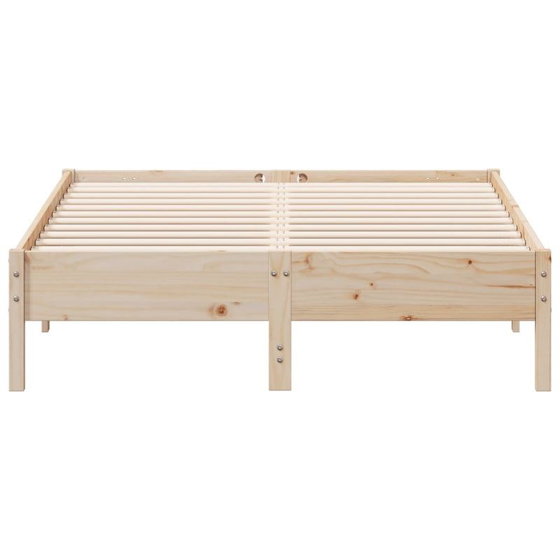 Bed Frame 135x190 cm Solid Wood Pine