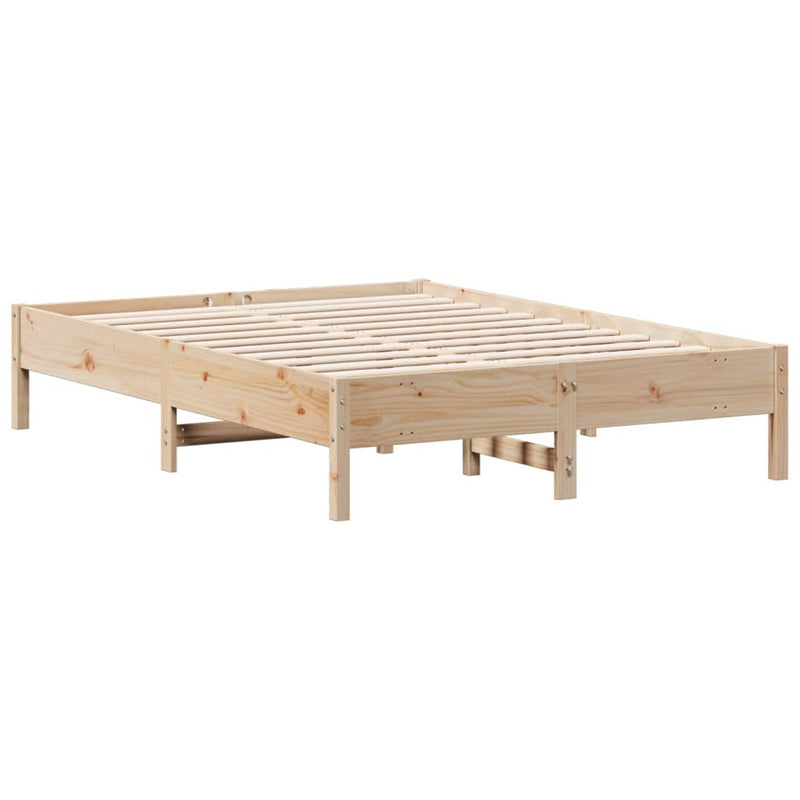 Bed Frame 135x190 cm Solid Wood Pine