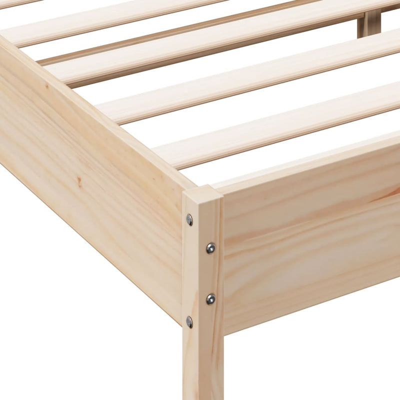 Bed Frame 135x190 cm Solid Wood Pine