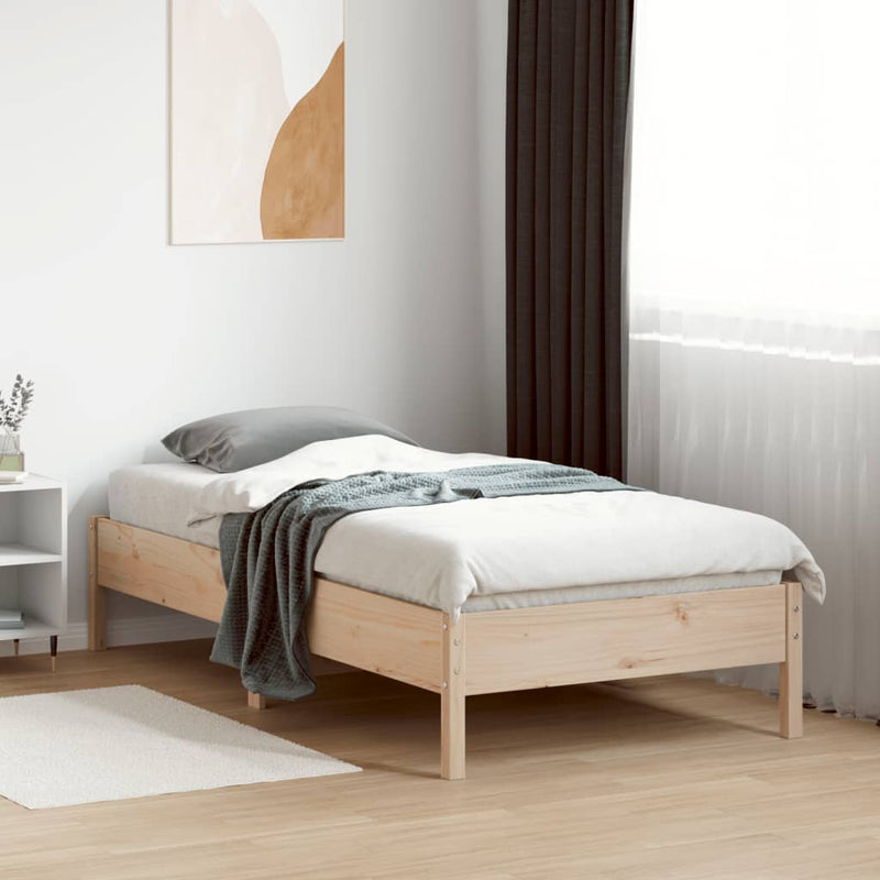 Bed Frame 90x190 cm Solid Wood Pine