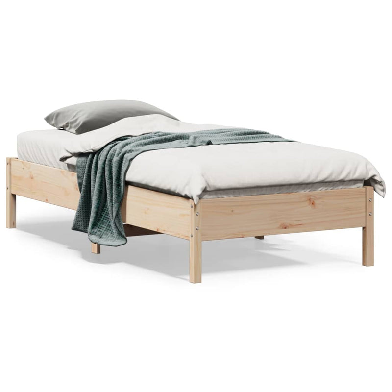 Bed Frame 90x190 cm Solid Wood Pine