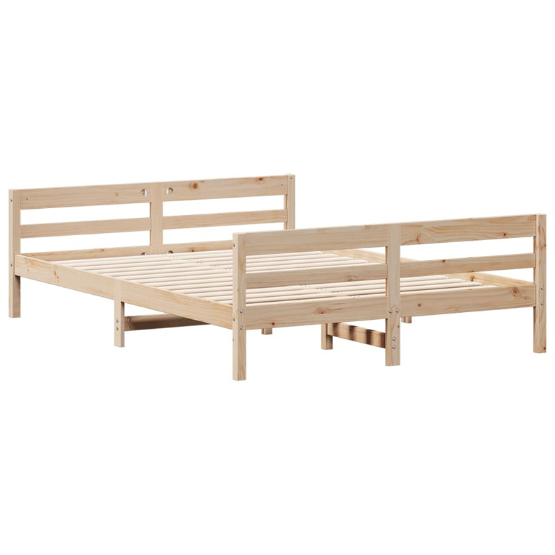 vidaXL Bed Frame without Mattress 137x187 cm Double Solid Wood Pine