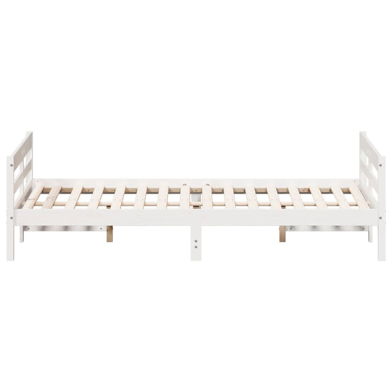 vidaXL Bed Frame without Mattress White 137x187 cm Double Solid Wood Pine