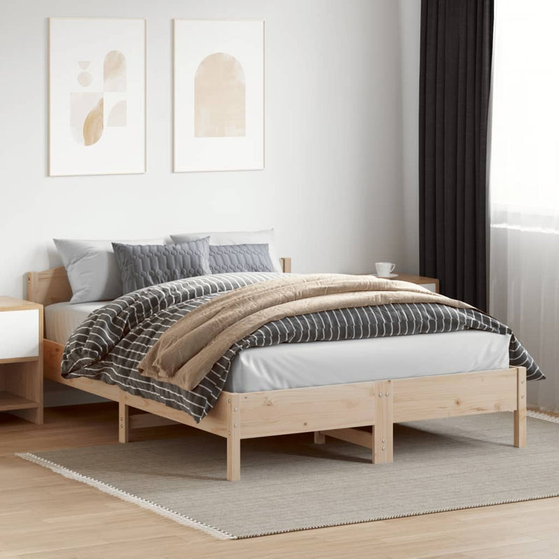vidaXL Bed Frame without Mattress 150x200 cm Solid Wood Pine