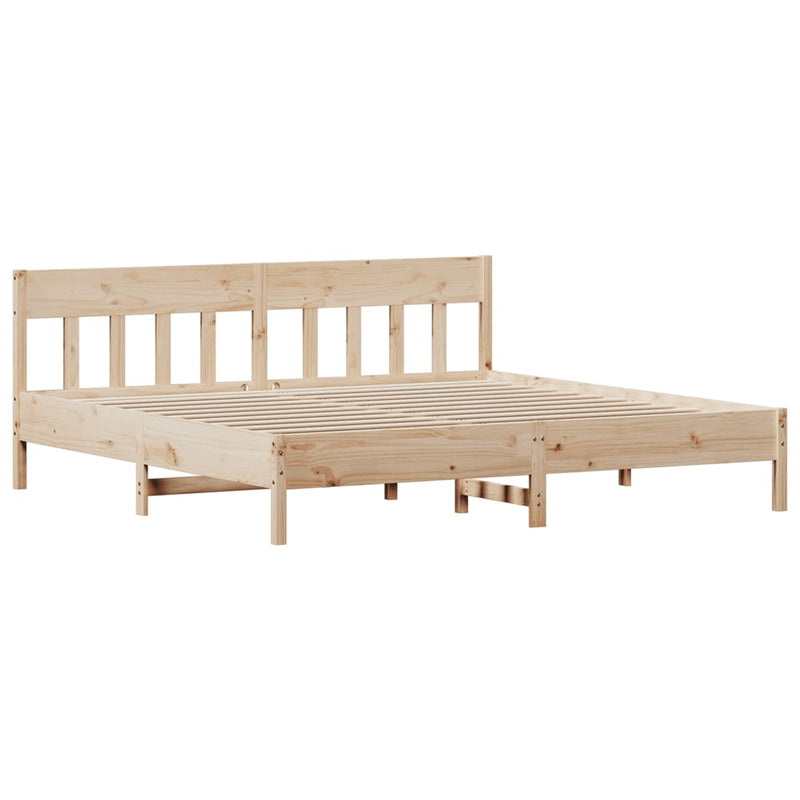 Bed Frame with Headboard 183x203 cm King Size Solid Wood Pine