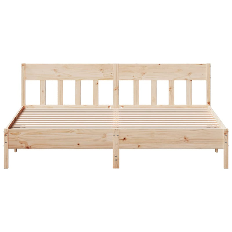 Bed Frame with Headboard 183x203 cm King Size Solid Wood Pine