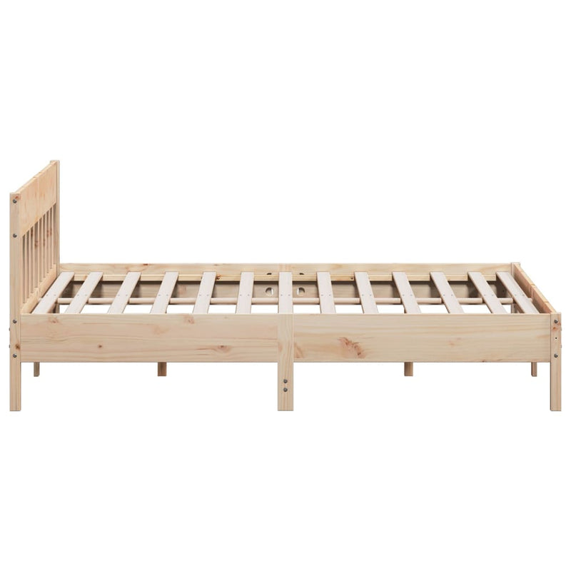 Bed Frame with Headboard 183x203 cm King Size Solid Wood Pine