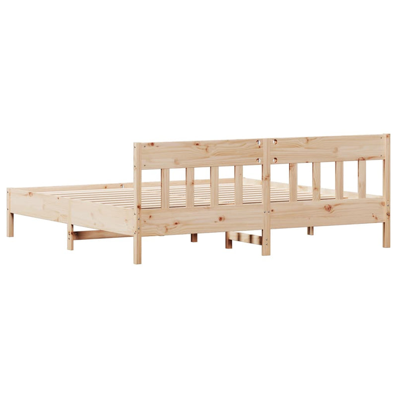 vidaXL Bed Frame without Mattress 183x203 cm King Solid Wood Pine