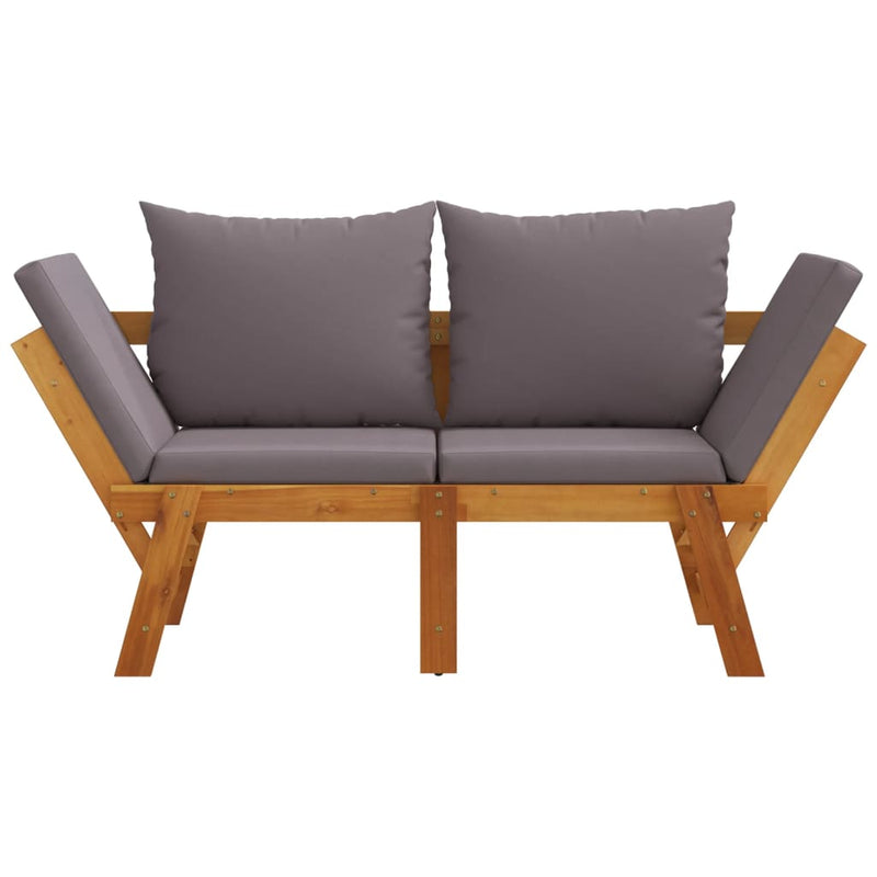 vidaXL Garden Bench with Cushions 2-in-1 Solid Wood Acacia