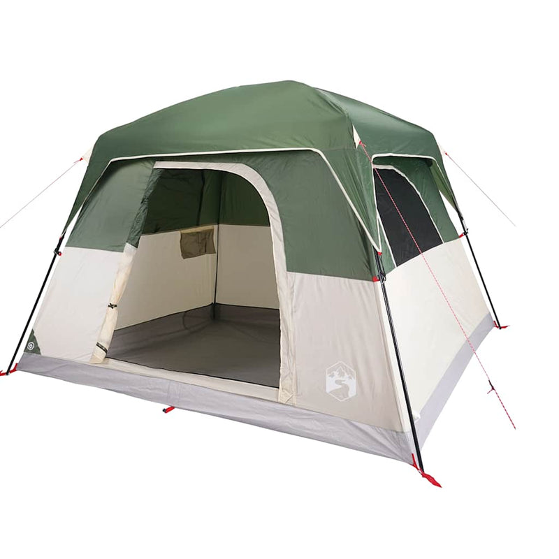 vidaXL Camping Tent Cabin 4-Person Green Waterproof