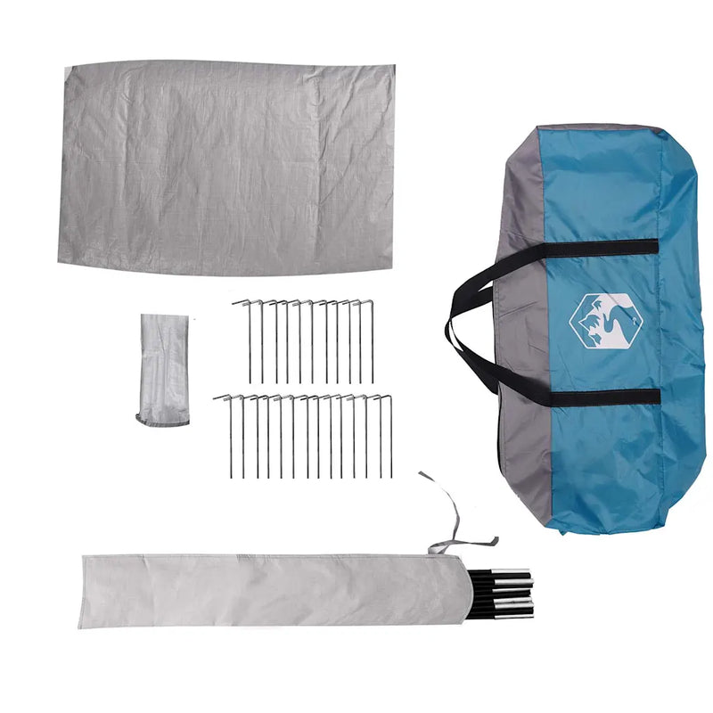 Family Tent Tipi 10-Person Blue Waterproof