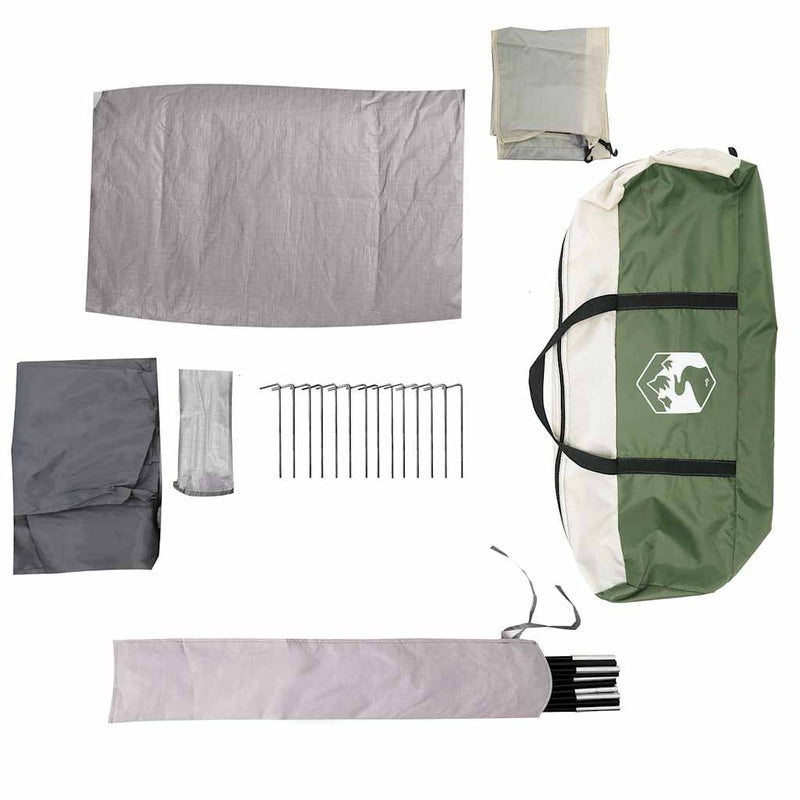 vidaXL Camping Tent Tunnel 3-Person Green Waterproof