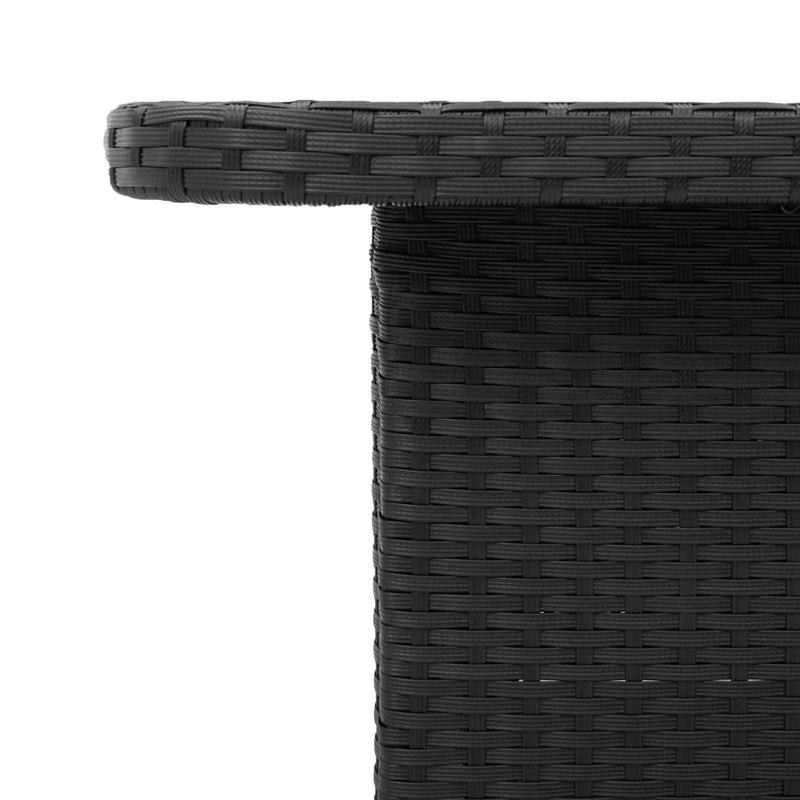 vidaXL Garden Table Black 80x80x71 cm Poly Rattan and Acacia Wood