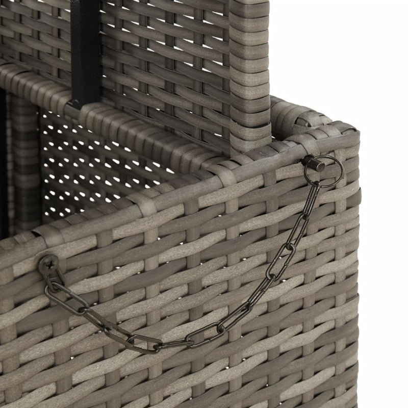 vidaXL Garden Table Grey 80x80x71 cm Poly Rattan and Acacia Wood