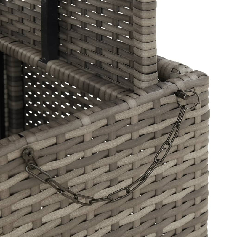 vidaXL Garden Table Grey 110x110x71 cm Poly Rattan and Acacia Wood