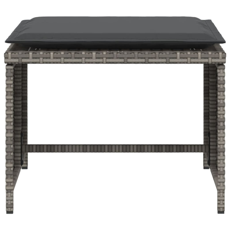 vidaXL Garden Chair with Footstool Grey Poly Rattan