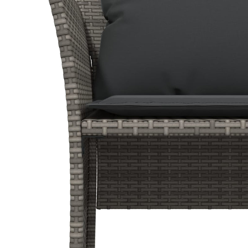 vidaXL Garden Chair with Footstool Grey Poly Rattan