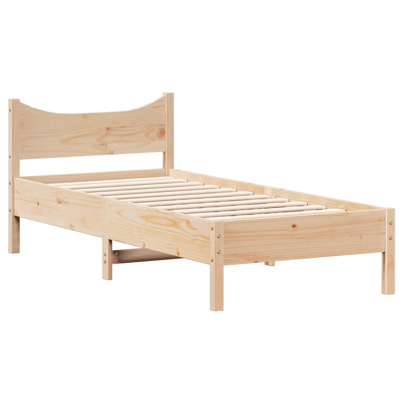 Bed Frame 92x187 cm Single Size Solid Wood Pine