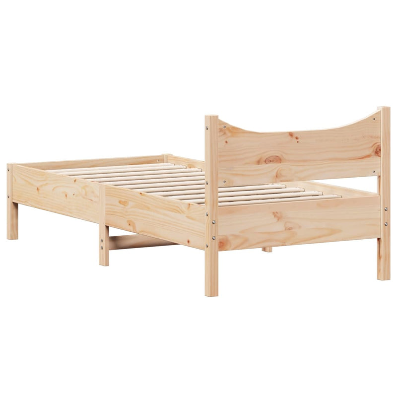 Bed Frame 92x187 cm Single Size Solid Wood Pine