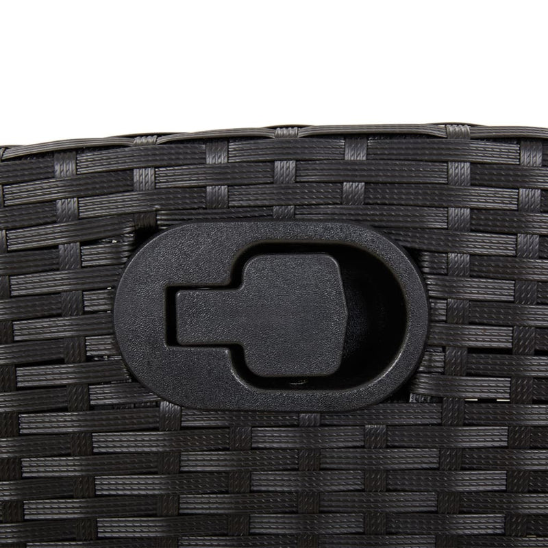 vidaXL Reclining Garden Bench with Cushions Black Poly Rattan