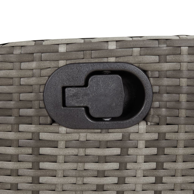 vidaXL Reclining Garden Bench with Cushions Grey Poly Rattan