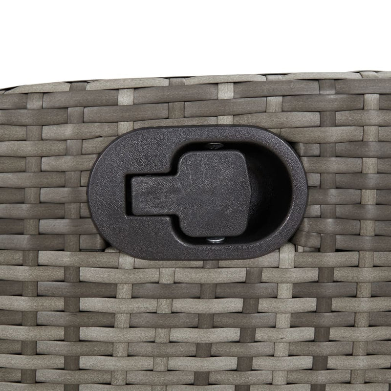 vidaXL Reclining Garden Bench with Cushions Grey Poly Rattan