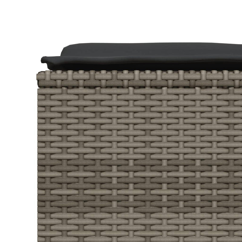 vidaXL Garden Stools with Cushions 4 pcs Grey Poly Rattan
